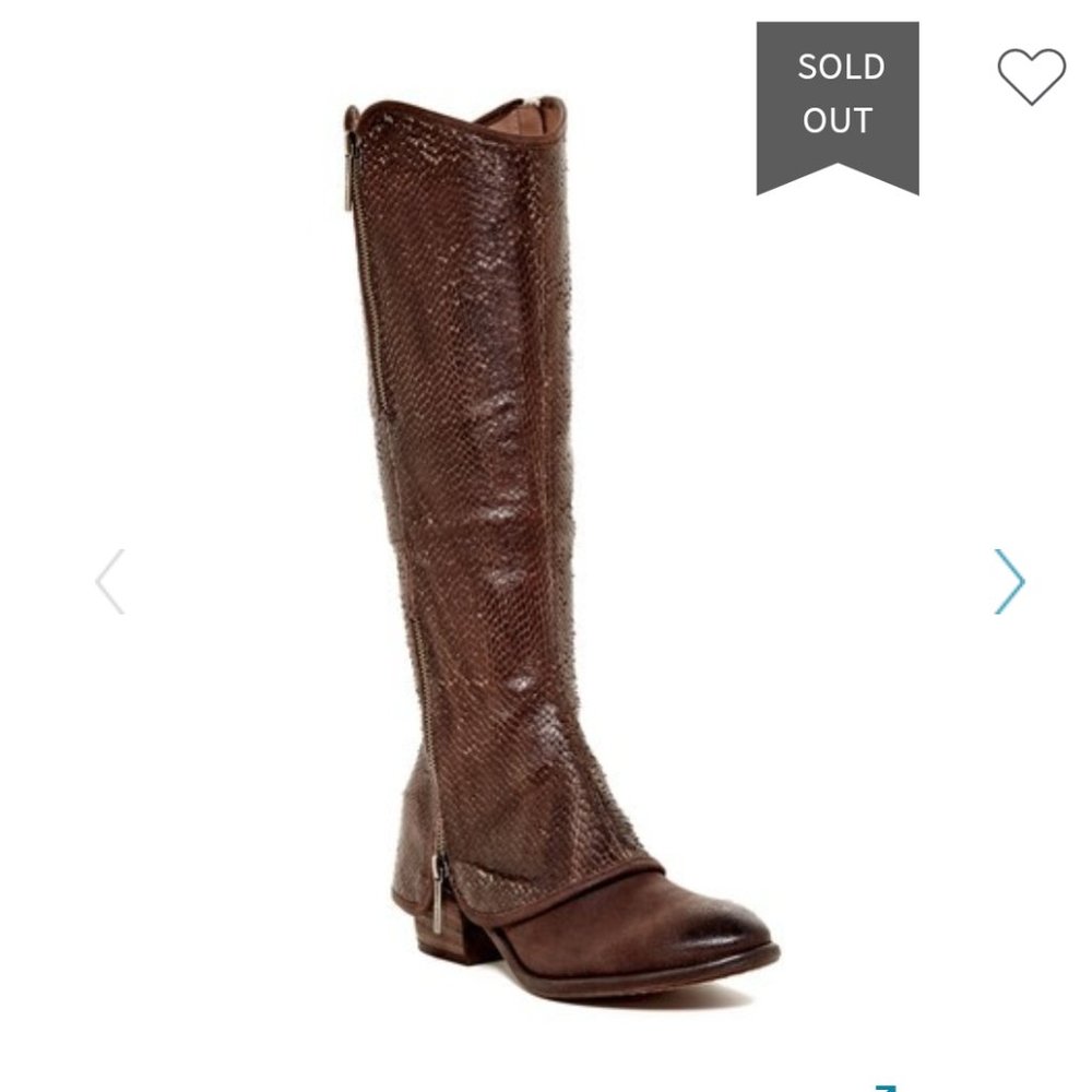 Donald Pilner Brown Leather Devi Riding Boot